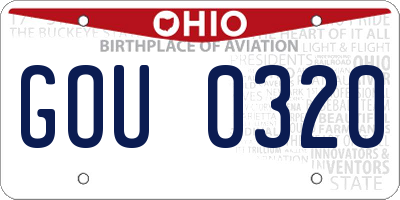 OH license plate GOU0320