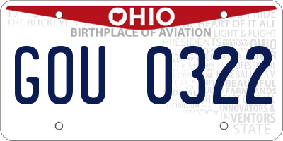 OH license plate GOU0322