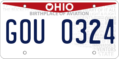 OH license plate GOU0324