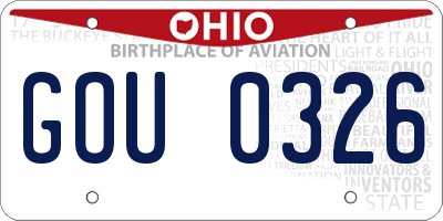 OH license plate GOU0326