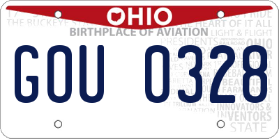 OH license plate GOU0328