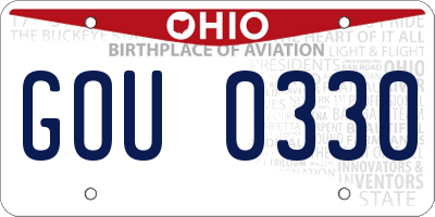 OH license plate GOU0330