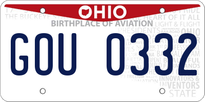 OH license plate GOU0332