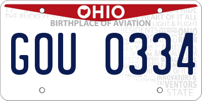 OH license plate GOU0334
