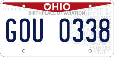 OH license plate GOU0338