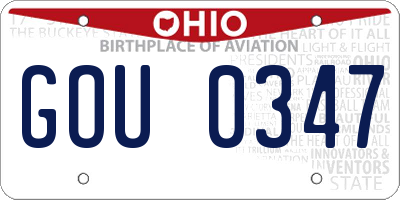 OH license plate GOU0347