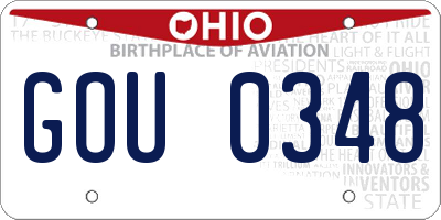 OH license plate GOU0348