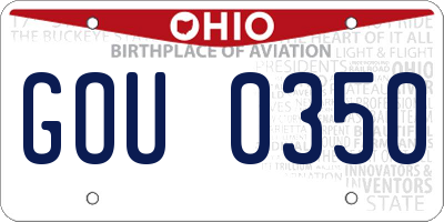 OH license plate GOU0350