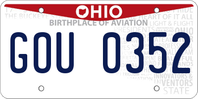 OH license plate GOU0352