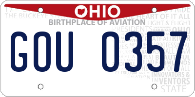 OH license plate GOU0357