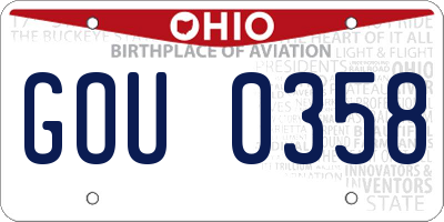 OH license plate GOU0358