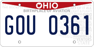 OH license plate GOU0361