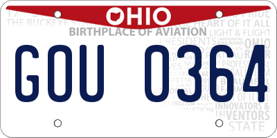 OH license plate GOU0364