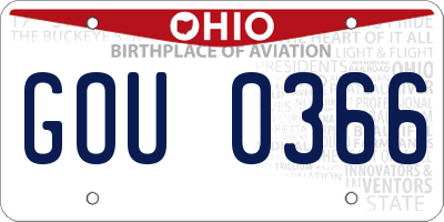 OH license plate GOU0366