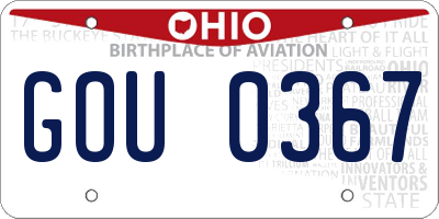 OH license plate GOU0367