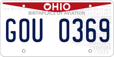 OH license plate GOU0369