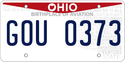 OH license plate GOU0373