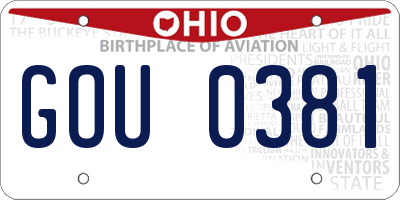 OH license plate GOU0381