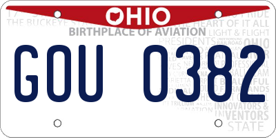 OH license plate GOU0382