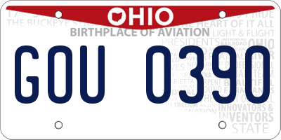 OH license plate GOU0390
