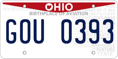 OH license plate GOU0393