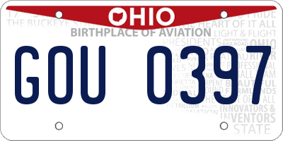 OH license plate GOU0397