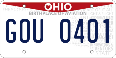 OH license plate GOU0401