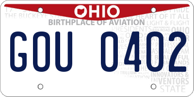 OH license plate GOU0402