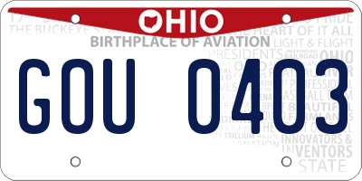 OH license plate GOU0403