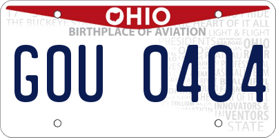OH license plate GOU0404