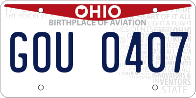 OH license plate GOU0407