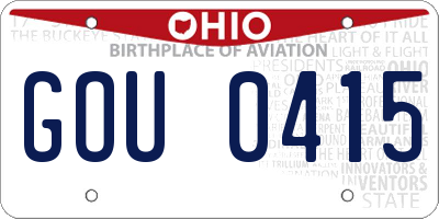 OH license plate GOU0415