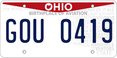 OH license plate GOU0419