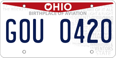 OH license plate GOU0420