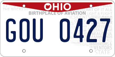 OH license plate GOU0427