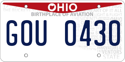 OH license plate GOU0430