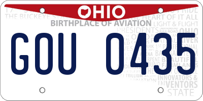 OH license plate GOU0435
