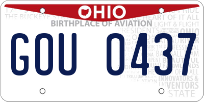 OH license plate GOU0437