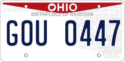 OH license plate GOU0447