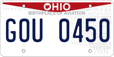 OH license plate GOU0450