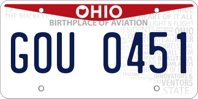 OH license plate GOU0451