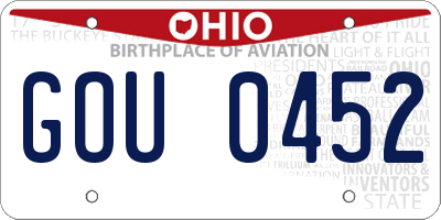 OH license plate GOU0452