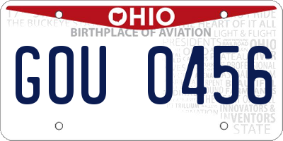 OH license plate GOU0456