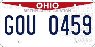 OH license plate GOU0459