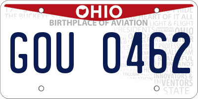 OH license plate GOU0462