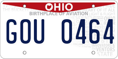 OH license plate GOU0464
