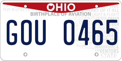 OH license plate GOU0465