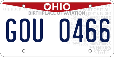 OH license plate GOU0466