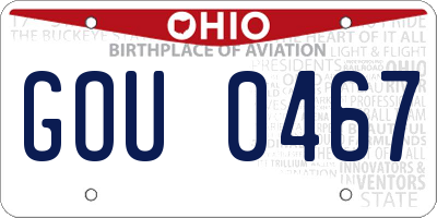 OH license plate GOU0467