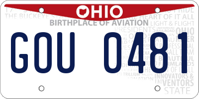 OH license plate GOU0481